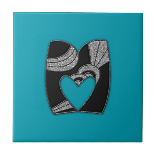 art deco monogram - M Kakelplatta (Framsidan)