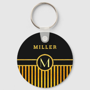 Art deco monogram nyckelring
