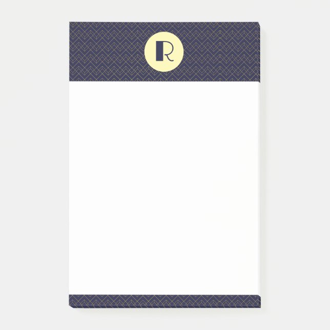 Art Deco Monogram Post-it Block (Framsida)