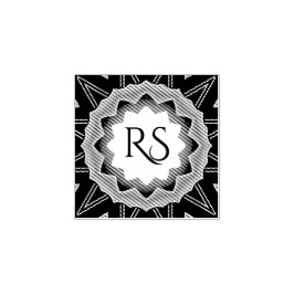 Art Deco Monogram Trä Konst Stämpel