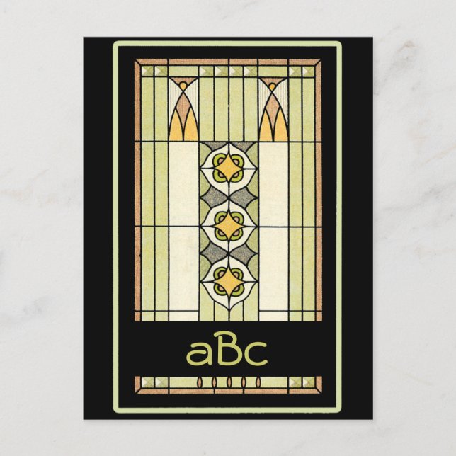 Art Deco Monogrammable Postcards Vykort (Framsida)