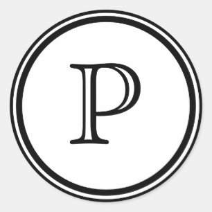 Art Deco Monogrammed Runt Klistermärke