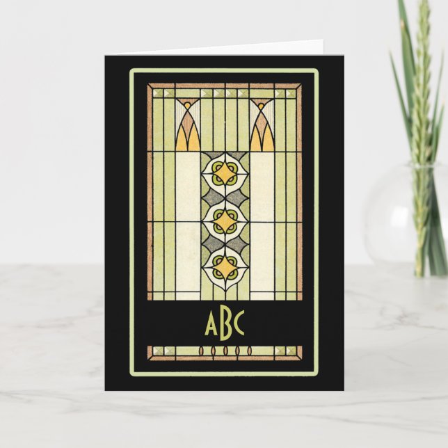 Art Deco-monogrammerbara kort (Framsida)