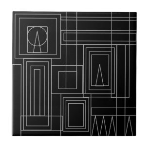 Art Deco Monokrom Underlägg