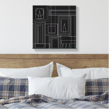 Art Deco Monokrome-utskrift, arbetsyta för insväll