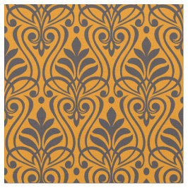 Art Deco Mönster 01 - Deko Black på levande gambog Tyg