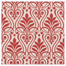 Art Deco Mönster 01 - Escher Red on Off-White Tyg