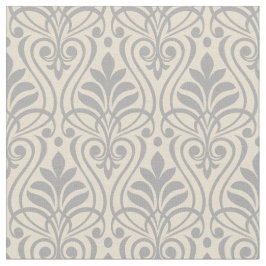 Art Deco Mönster 01 - Spaniens Grått on Off-White Tyg