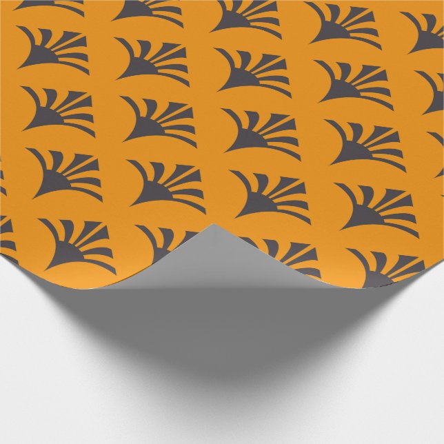 Art Deco Mönster 02 - Deko Black på levande gambog Presentpapper (Hörn)