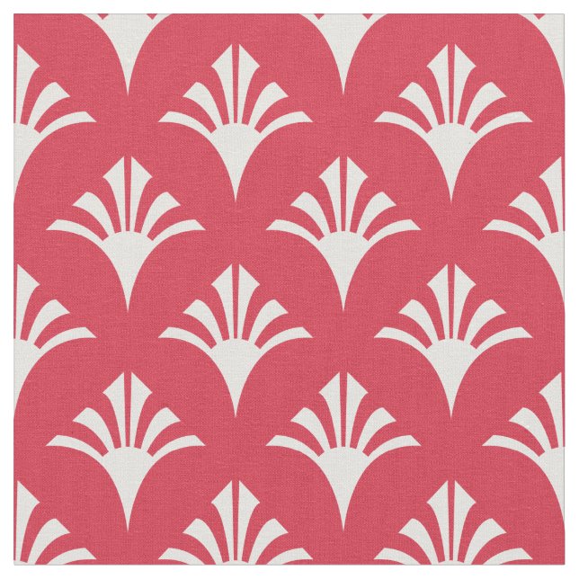 Art Deco Mönster 02 - Vitbok om Paradise Rosa Tyg (Närbild)