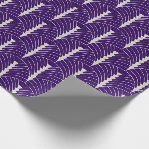 Art Deco Mönster 03 - off-White på Preussian Blue Presentpapper