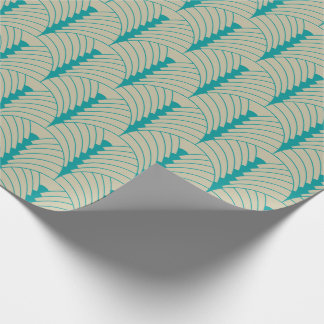 Art Deco Mönster 03 - Teal on Off-White Presentpapper