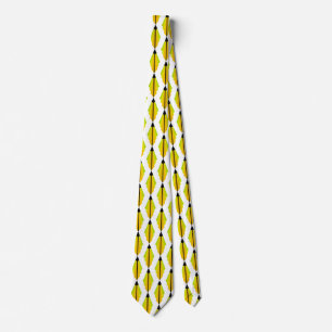 Art Deco mönster 3 i citron och kalk Slips