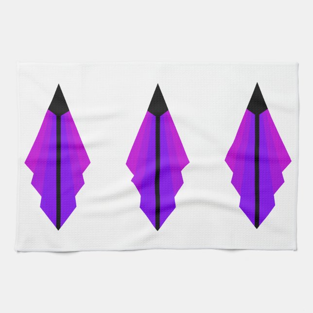 Art Deco Mönster 3 i Lila Tea Towel Kökshandduk (Horisontell)