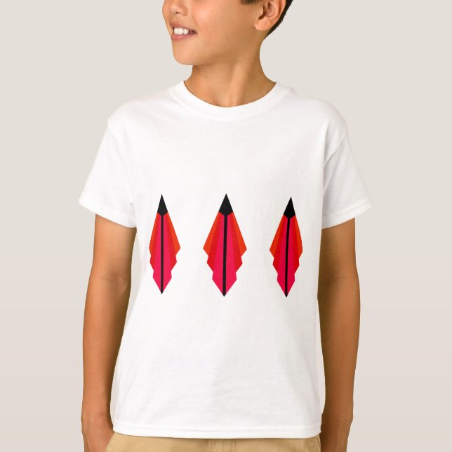 Art Deco Mönster 3 i Red Tee Shirt (Framsida)