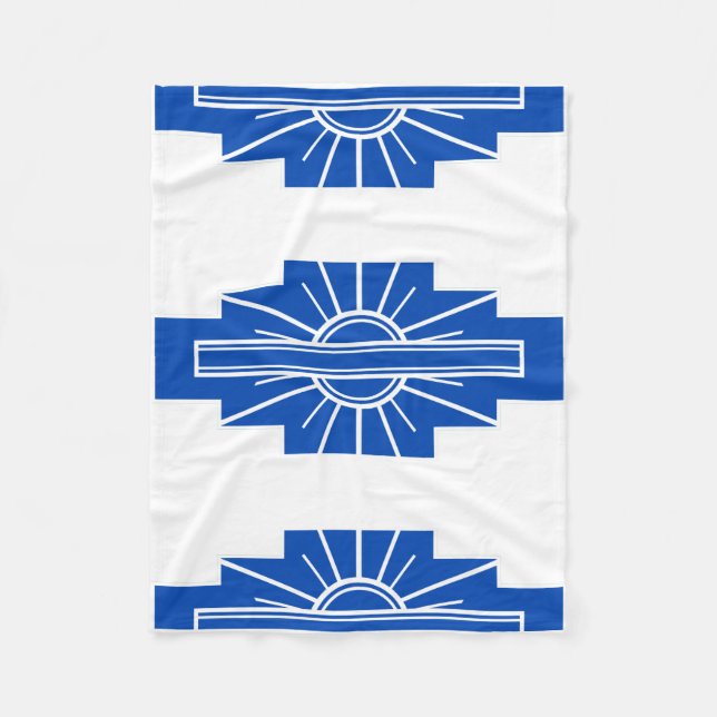 Art Deco Mönster i Blues Fleecefilt (Framsidan)