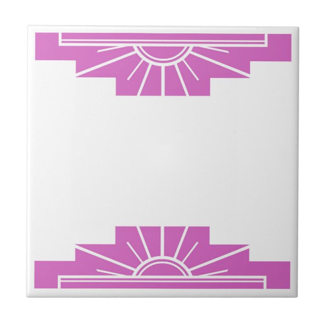 Art Deco Mönster i fetstilt Rosa Kakelplatta (Framsidan)