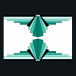 Art Deco Mönster i Gröntar Poster<br><div class="desc">Mönster baseras på klassiska konsthandtag.</div>