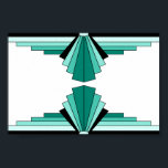 Art Deco Mönster i Gröntar Poster<br><div class="desc">Mönster baseras på klassiska konsthandtag.</div>