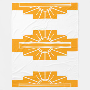 Art Deco Mönster i Guld Fleecefilt