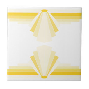 Art Deco Mönster i Gult Kakelplatta