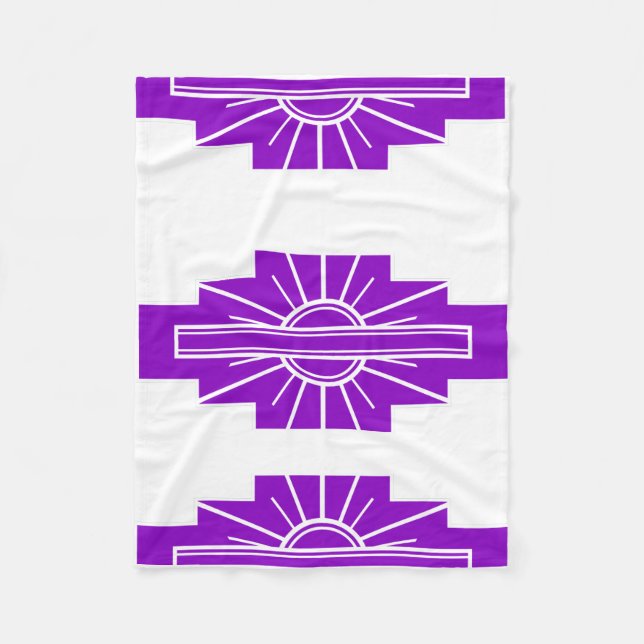 Art Deco Mönster i Lila Fleecefilt (Framsidan)