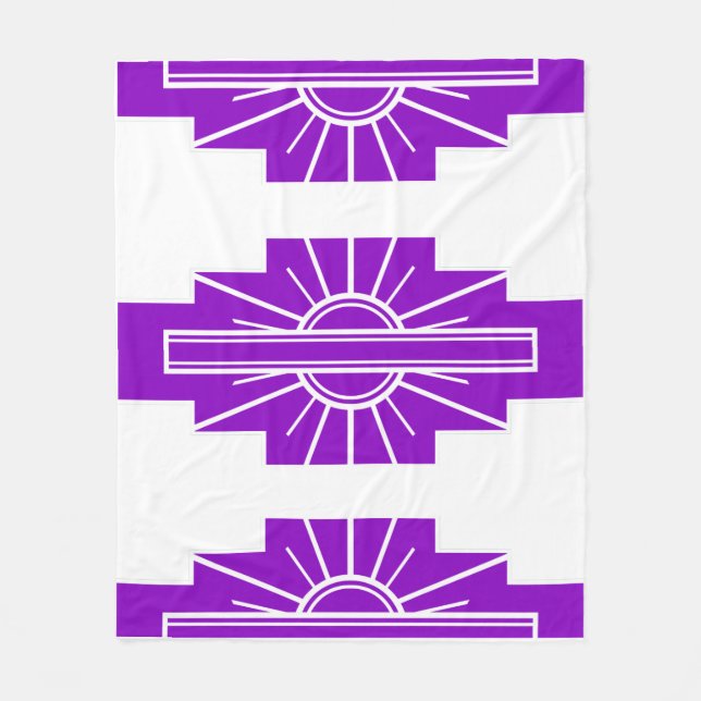 Art Deco Mönster i Lila Fleecefilt (Framsidan)