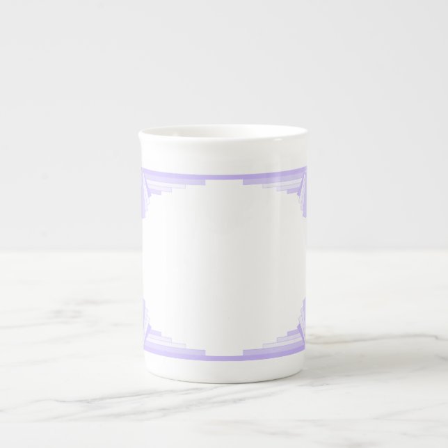 Art Deco Mönster i Lilac Benporslin Mugg (Framsidan)