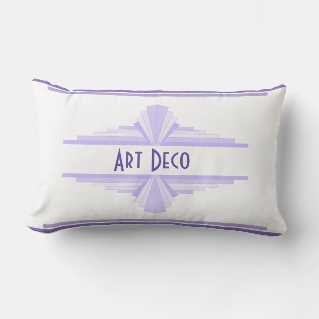 Art Deco Mönster i Lilac Lumbarkudde (Framsida)
