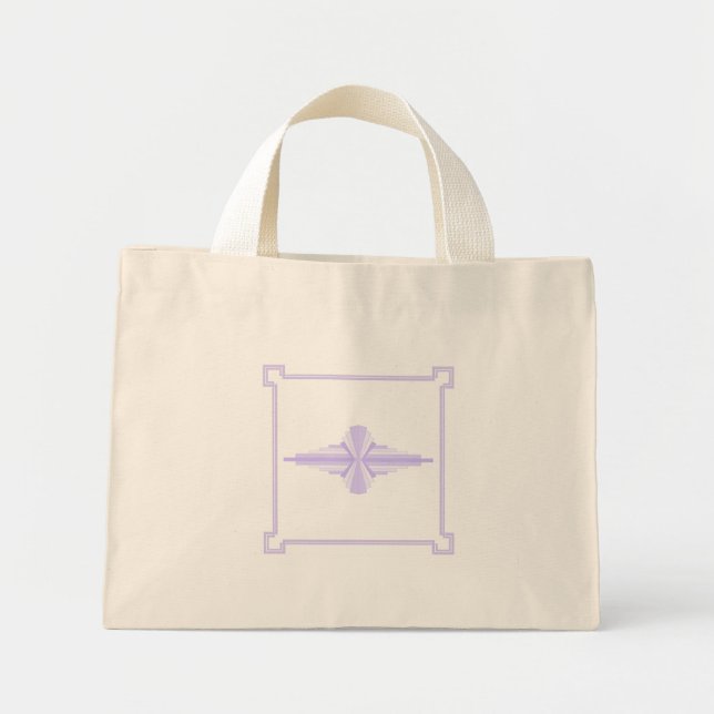 Art Deco Mönster i Lilac Mini Tygkasse (Framsidan)