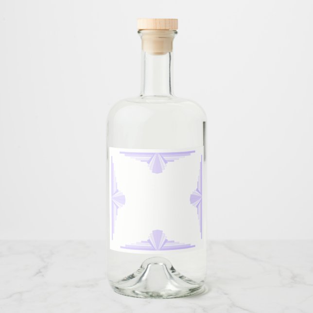 Art Deco Mönster i Lilac Spritflaskor Etikett (Framsida)