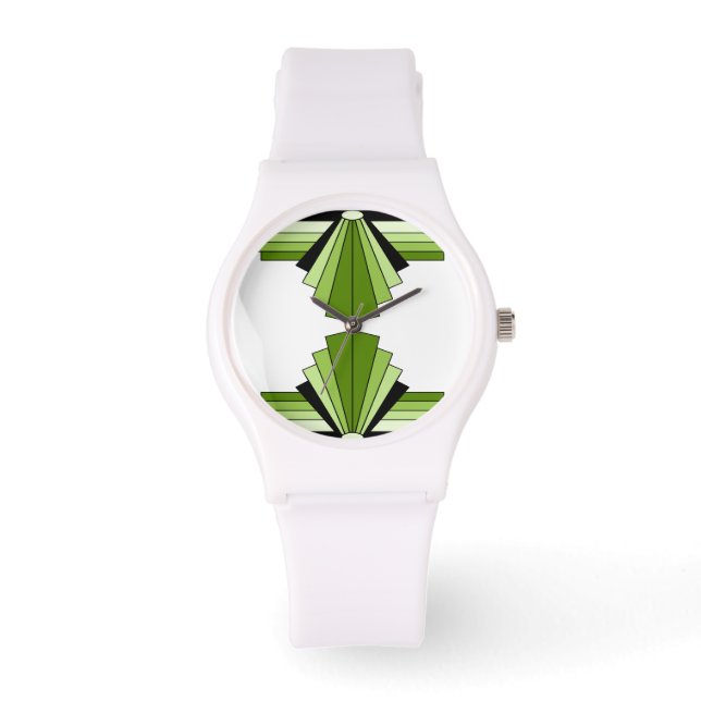 Art Deco Mönster i Limes Armbandsur (Framsida)