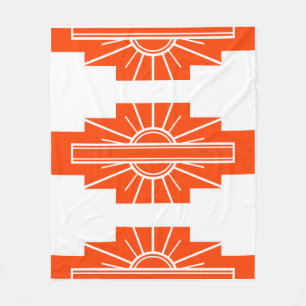 Art Deco Mönster i Orange Fleecefilt