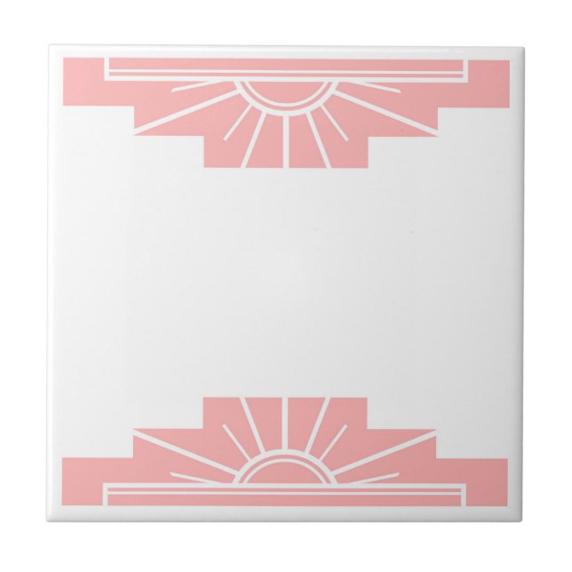 Art Deco Mönster i persiko Kakelplatta (Framsidan)
