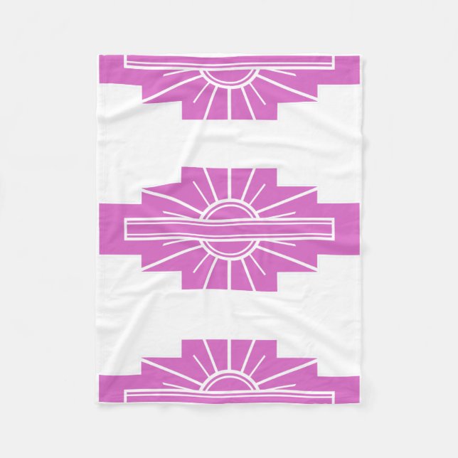 Art Deco Mönster i Pinks Fleecefilt (Framsidan)