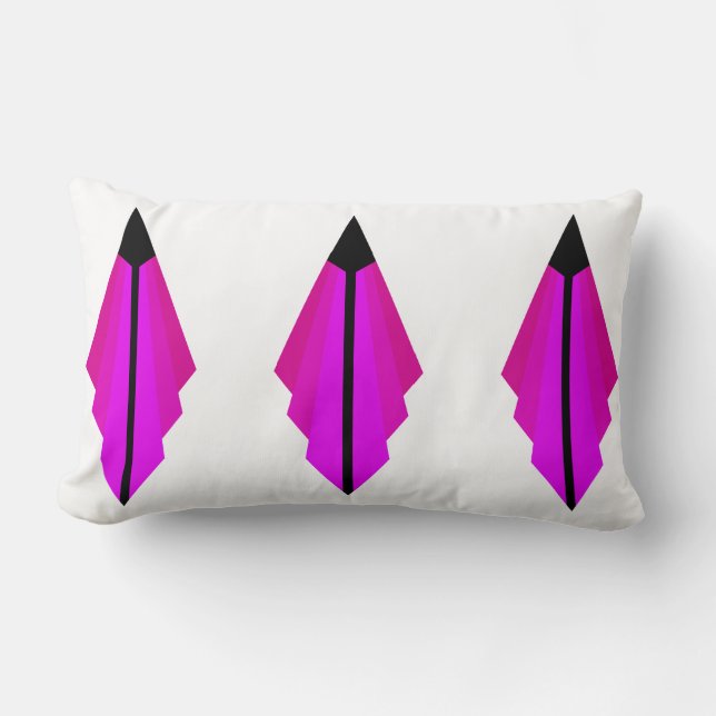 Art Deco Mönster i Pinks Lumbarkudde (Framsida)