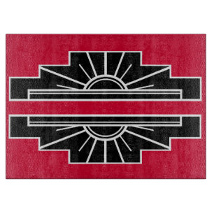 Art Deco Mönster i Red Baserat på klassisk konsthu