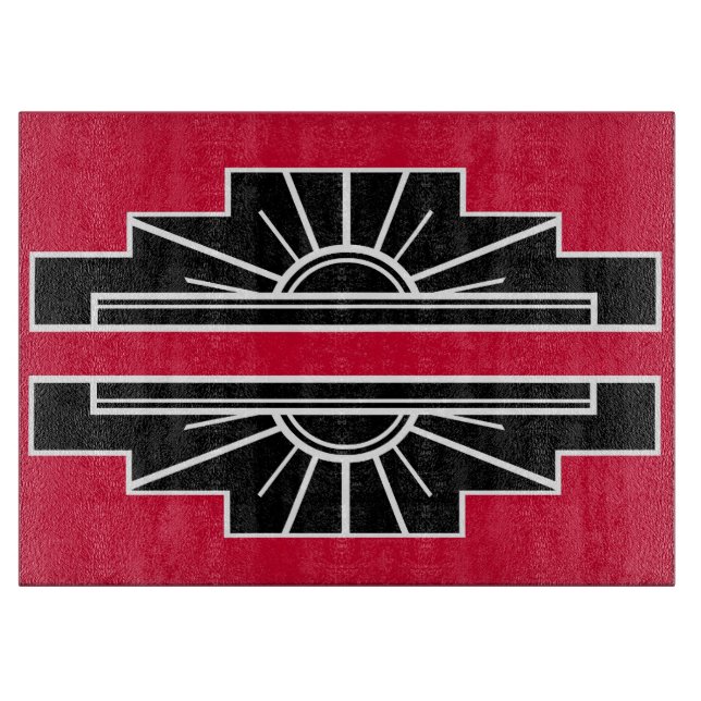 Art Deco Mönster i Red Baserat på klassisk konsthu (Framsidan)