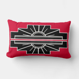 Art Deco Mönster i Red Baserat på klassisk konsthu Lumbarkudde