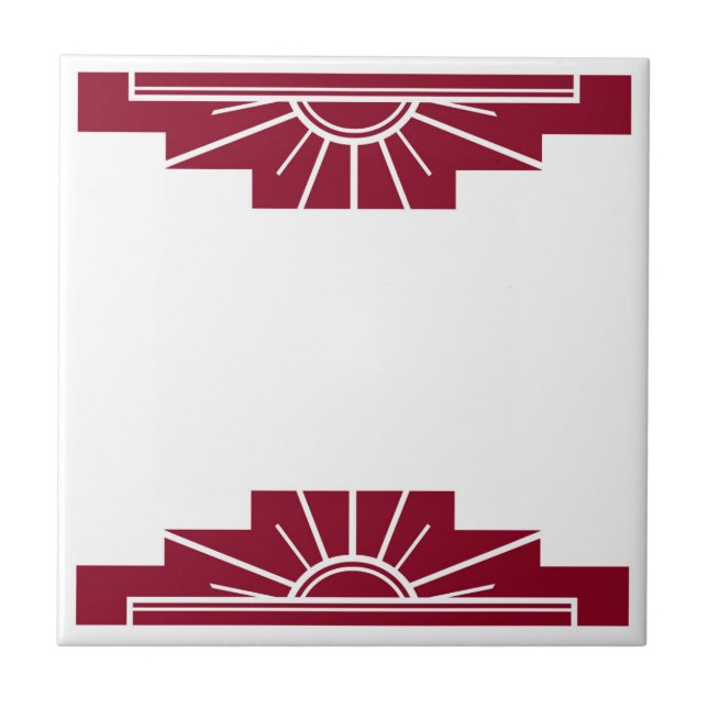 Art Deco Mönster i Red Kakelplatta (Framsidan)