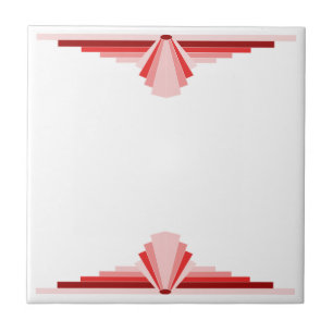 Art Deco Mönster i rött Kakelplatta