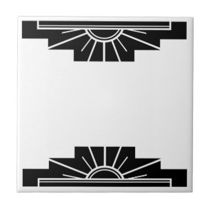 Art Deco Mönster i svart Kakelplatta