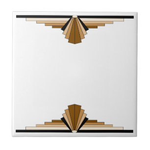 Art Deco Mönster i Tan Kakelplatta