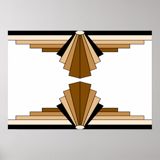 Art Deco Mönster i Tans Poster (Framsidan)