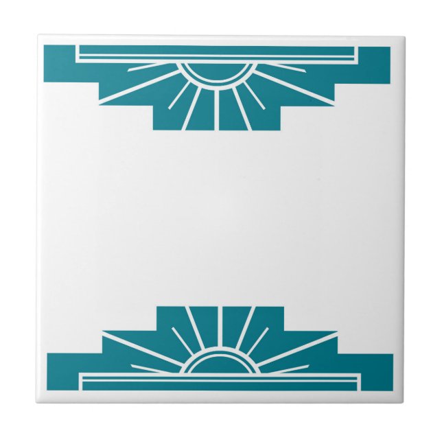 Art Deco Mönster i Teal Kakelplatta (Framsidan)