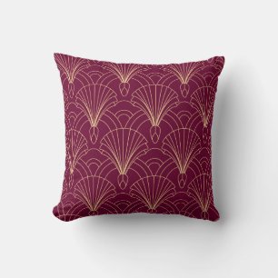 Art Deco-mönster med geometriska solfjädermotiv i Kudde