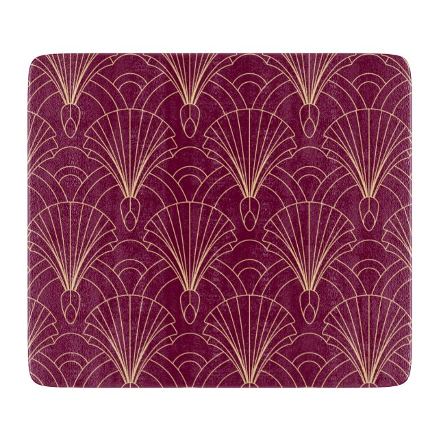 Art Deco-mönster med gyllene geometriska fläktmoti (Framsidan)