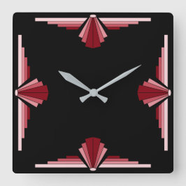 Art Deco Mönster på  Fyrkantig Klocka