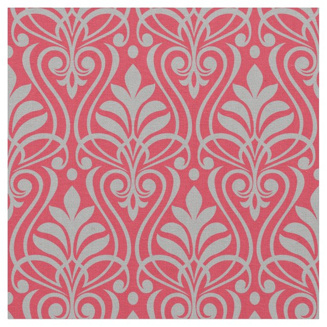 Art Deco Mönster - Spanska Gråttet på Paradise Ros Tyg (Närbild)