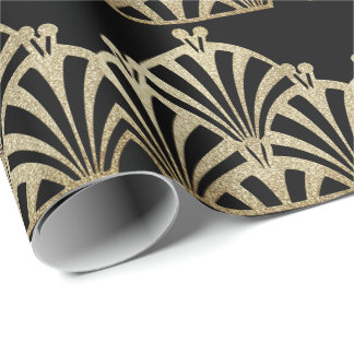 Art deco mönster svartbrons elegant vintage för sv presentpapper